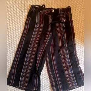 Democracy wide leg crop linen pants